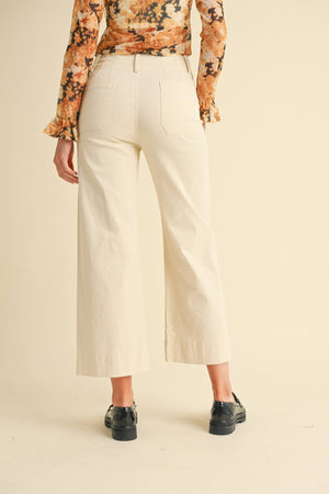 HIGH WAIST CROPPED WIDE LEG PANTS