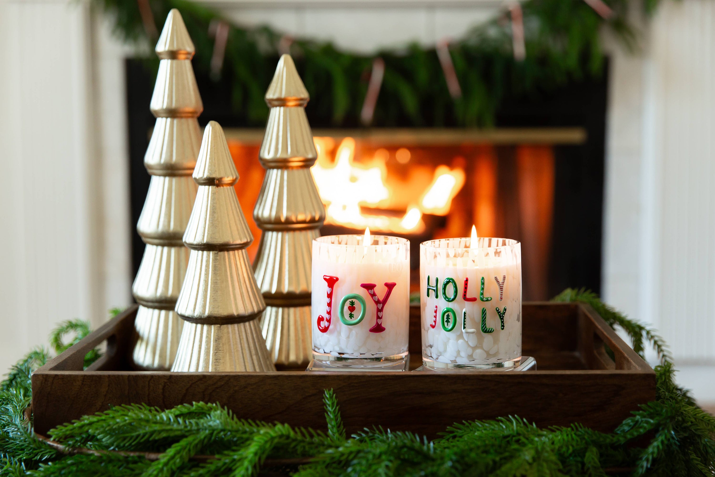 JOY (Champagne Toast) Holiday Confetti Icon 12oz Candle