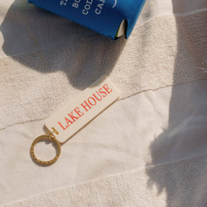 Lake House Keychain: Cream/Cherry Red / Keychain on Card