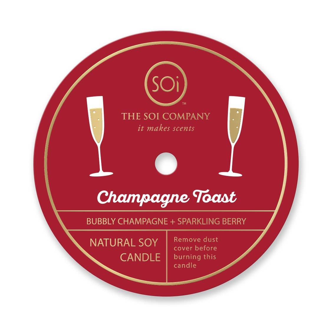 JOY (Champagne Toast) Holiday Confetti Icon 12oz Candle