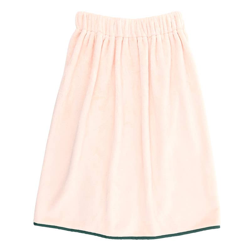 Spa Wrap - Light Pink + Green  Bow: One Size Fits Most