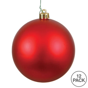 Vickerman 3" Red Matte Ball Ornament: Red / Plastic / 3"