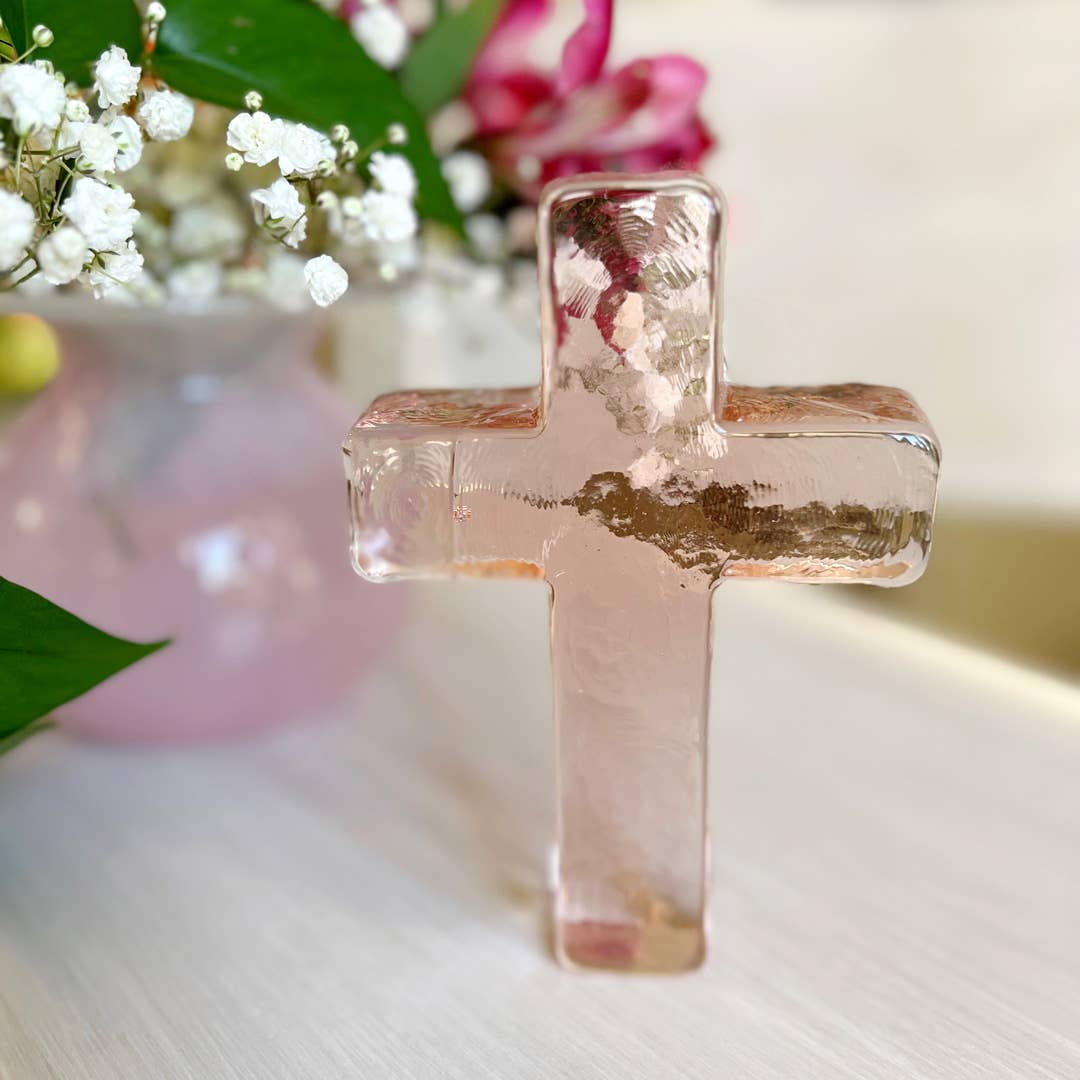 Mother - Glass Cross Occasion Gift Box: Baby Pink