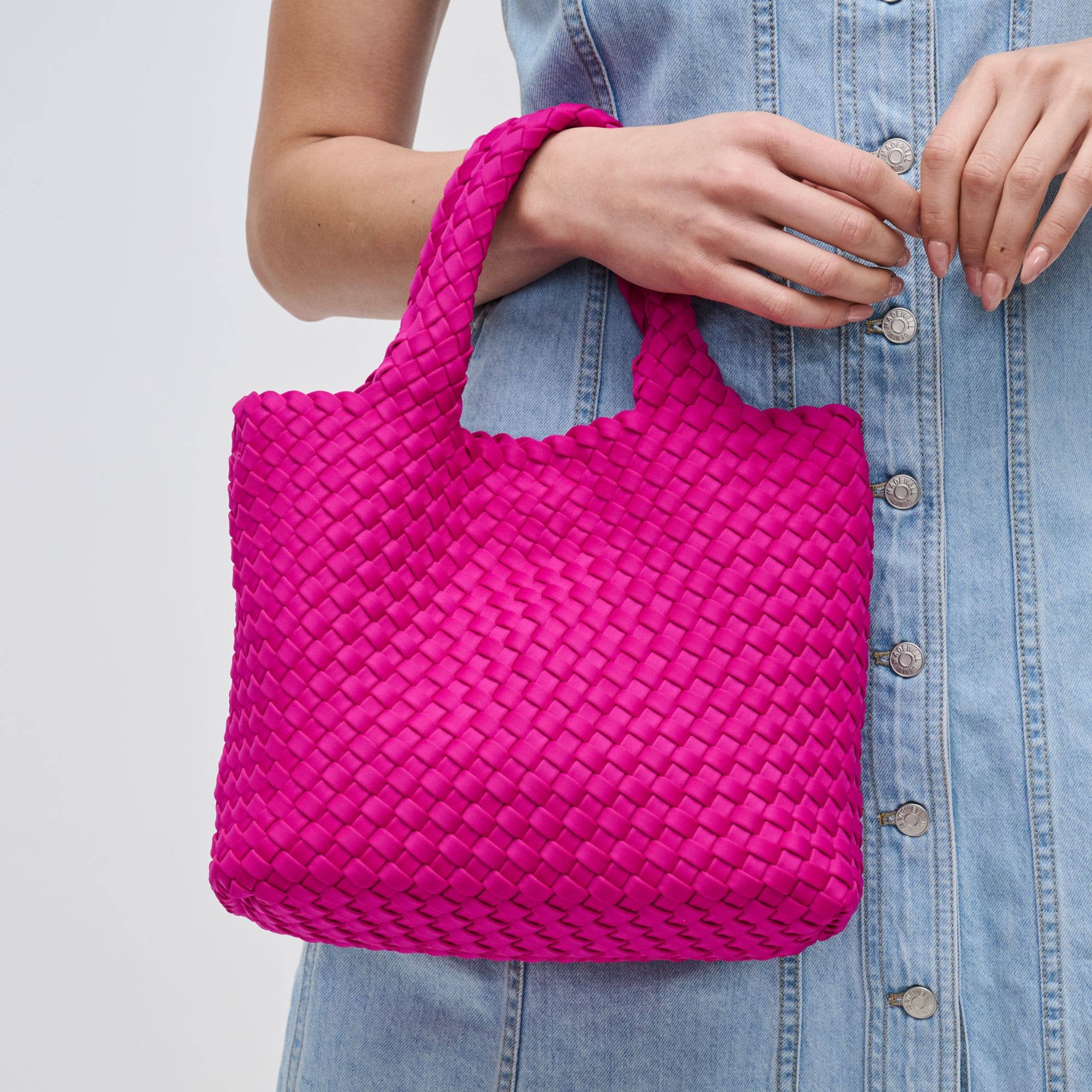 Sky's The Limit - Small Woven Neoprene Crossbody: Nude