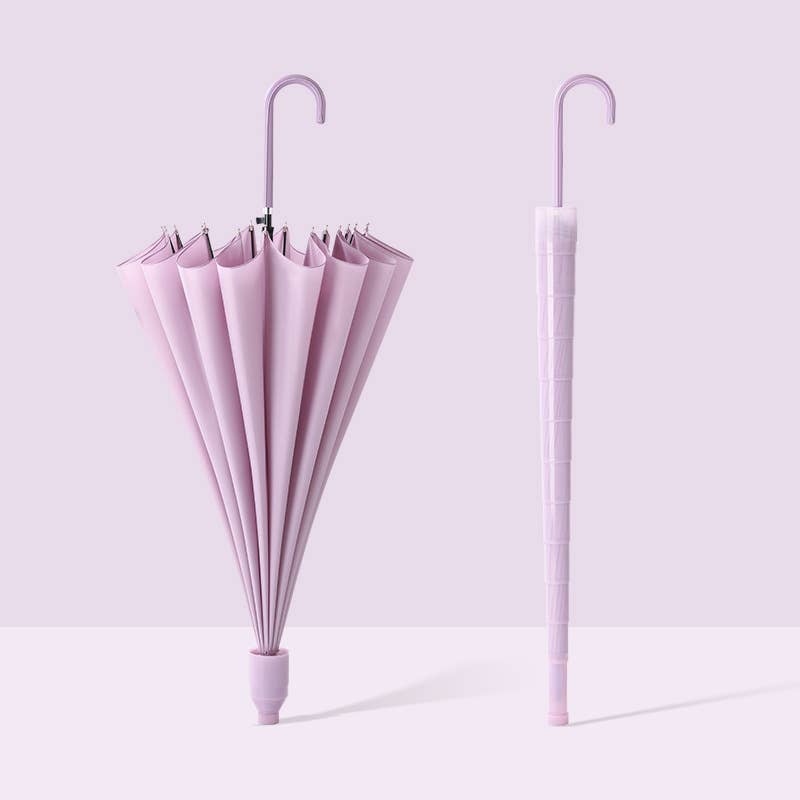 Elegant Long Stick Umbrella with  Extendable Cover: Lilac