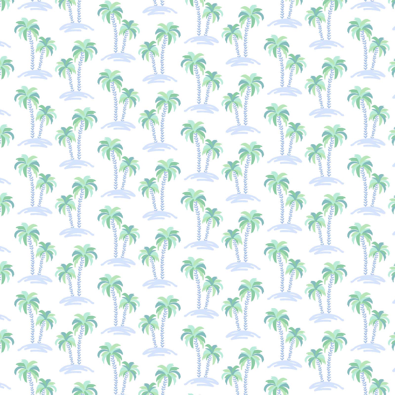 Anna Women's Longsleeve Top Short Set - Palm Tree Isle Blue