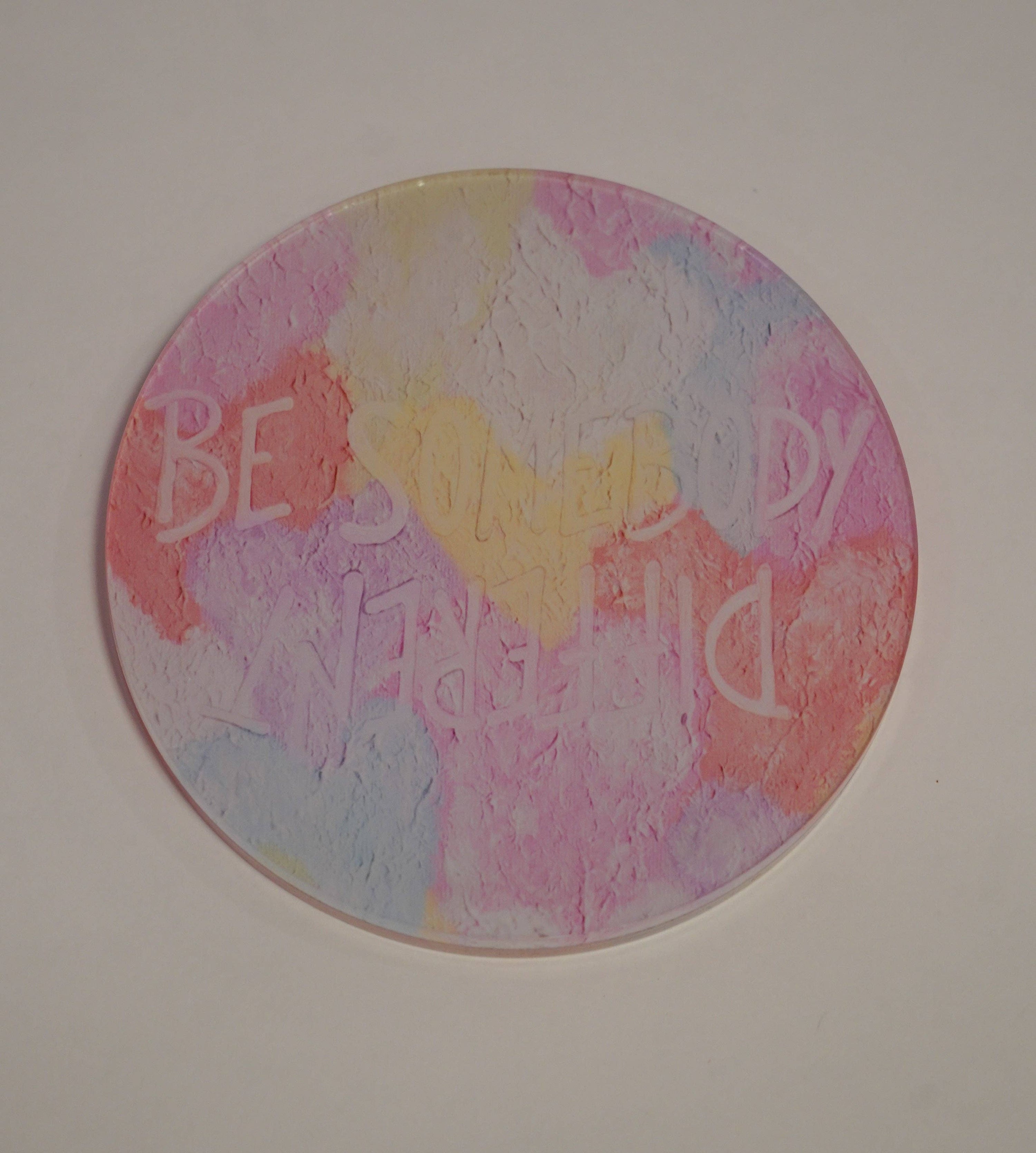 Gold WS Set of 4 Be Somebody Different Coaster- Heart of Love Print