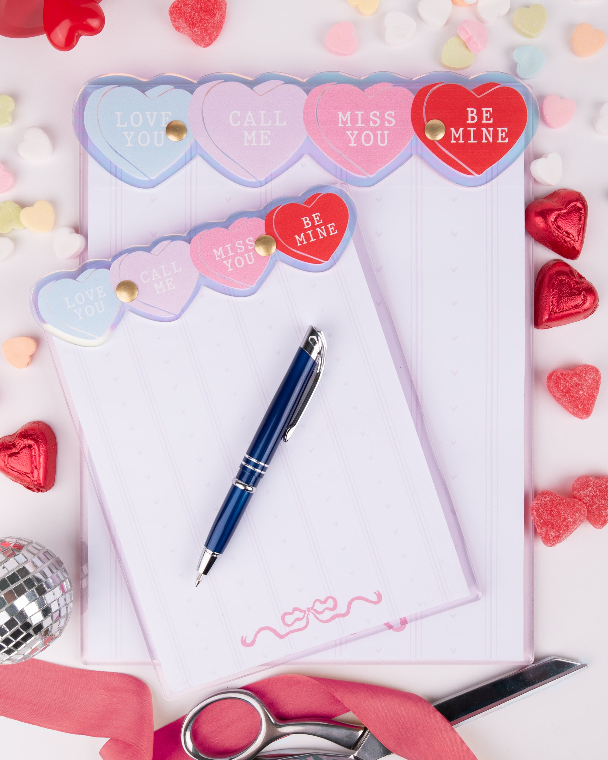 candy heart notepads
