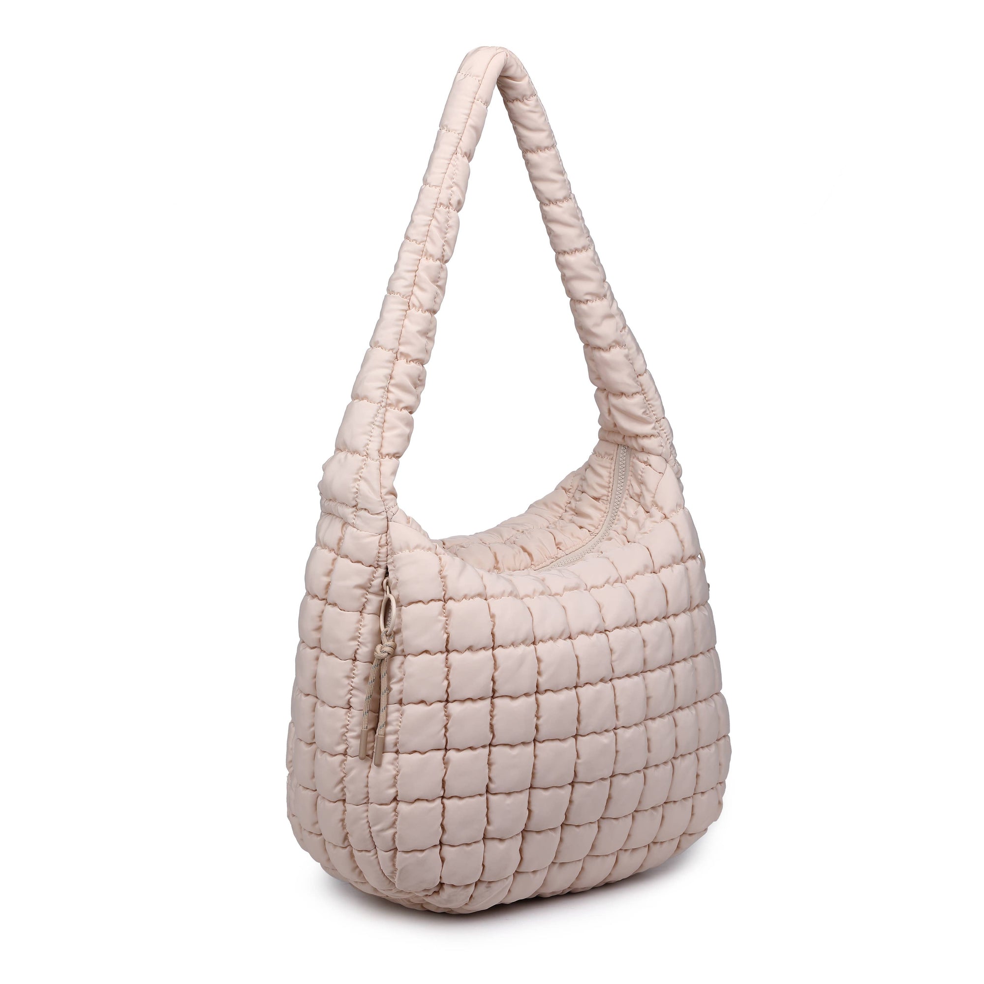 Revive - Quilted Puffer Nylon Hobo: Cream