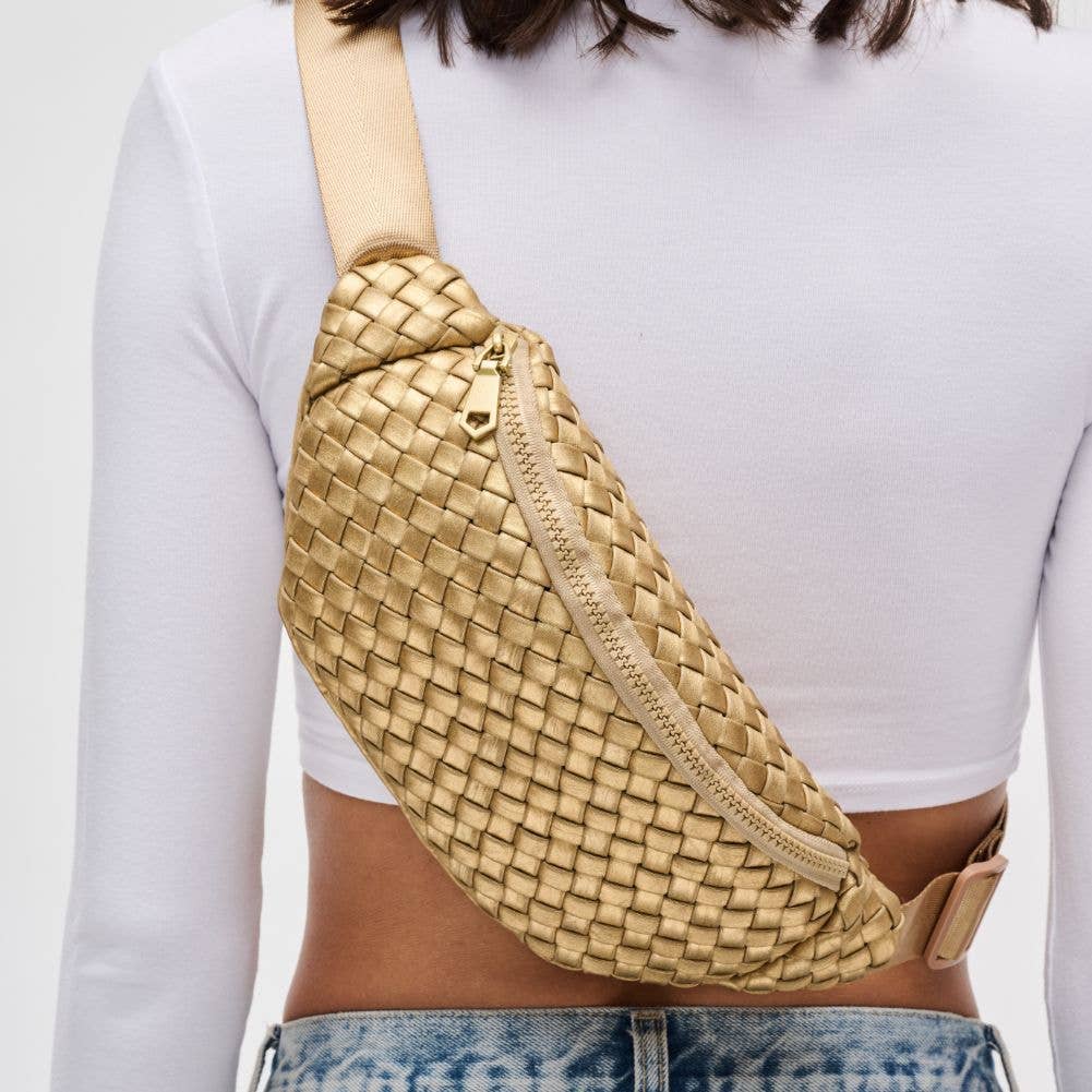 Aim High  Woven Neoprene Belt Bag: Bone