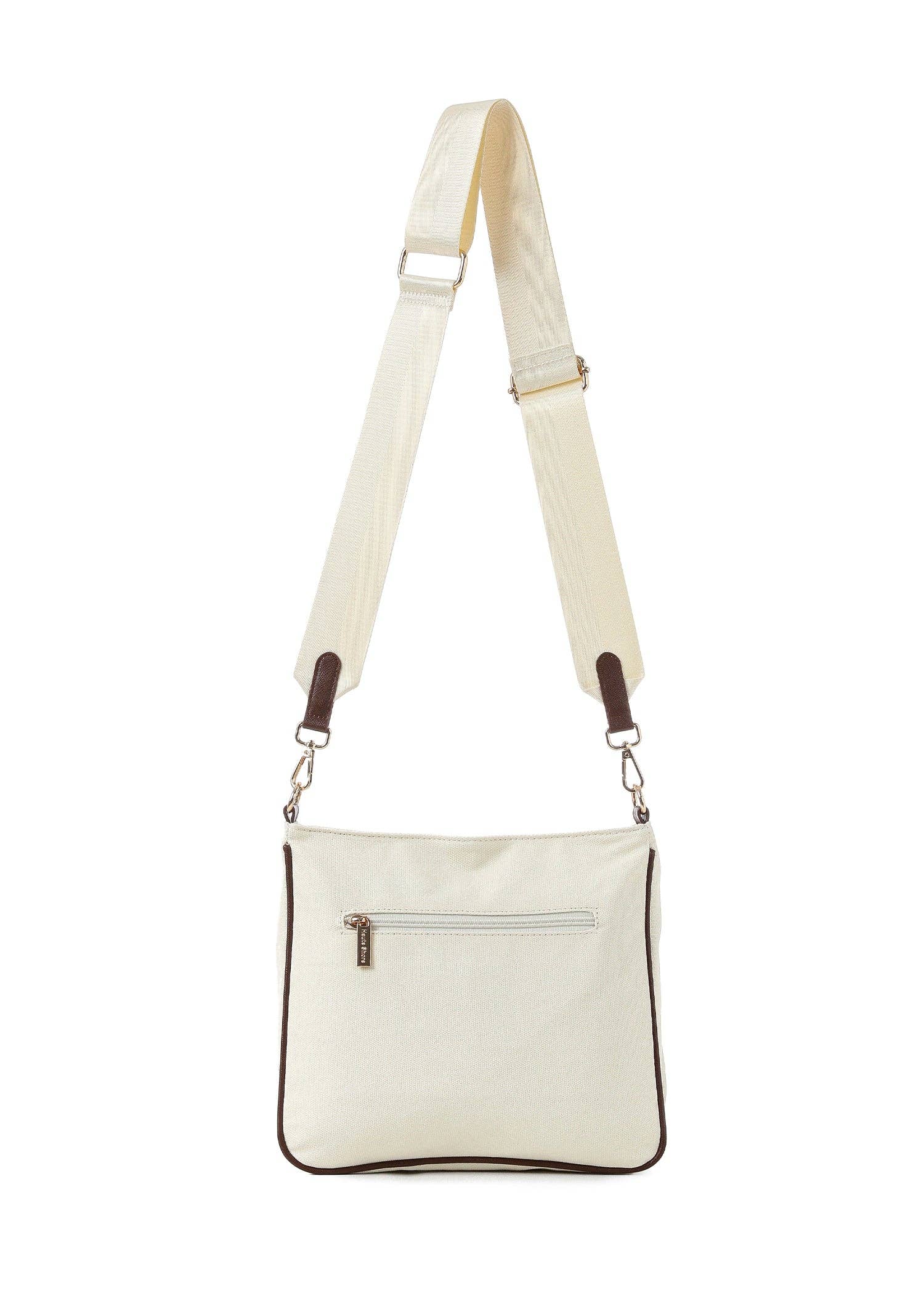 Canvas crossbody bag with belt- Kelly Paris Crossbody