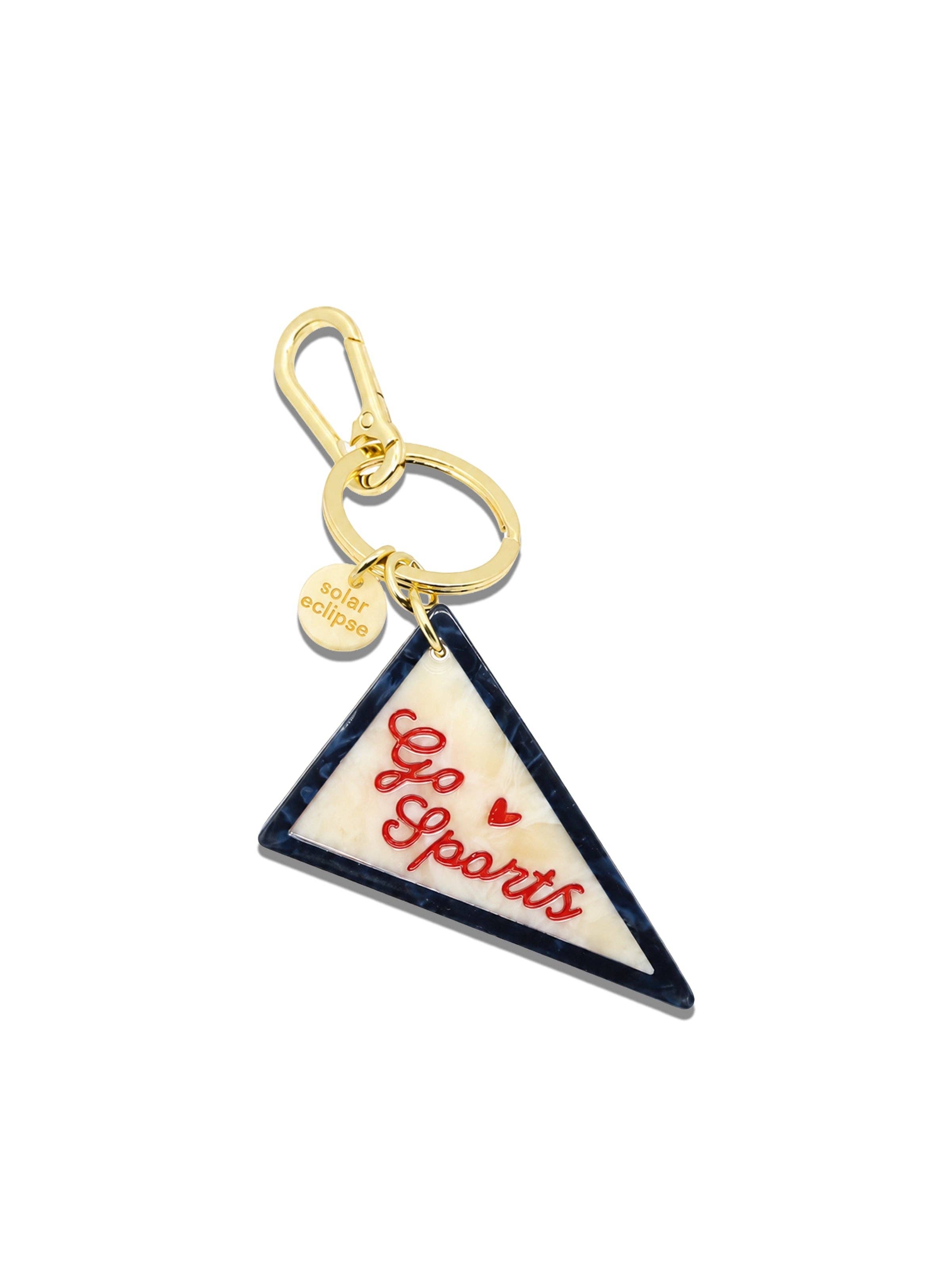 Hand-painted Go Sports Pendant Flag Bag Charm + Keychain | Eco-Friendly