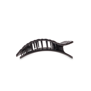 Flat Rectangle Hair Clip | Small | Jet Black Quilted