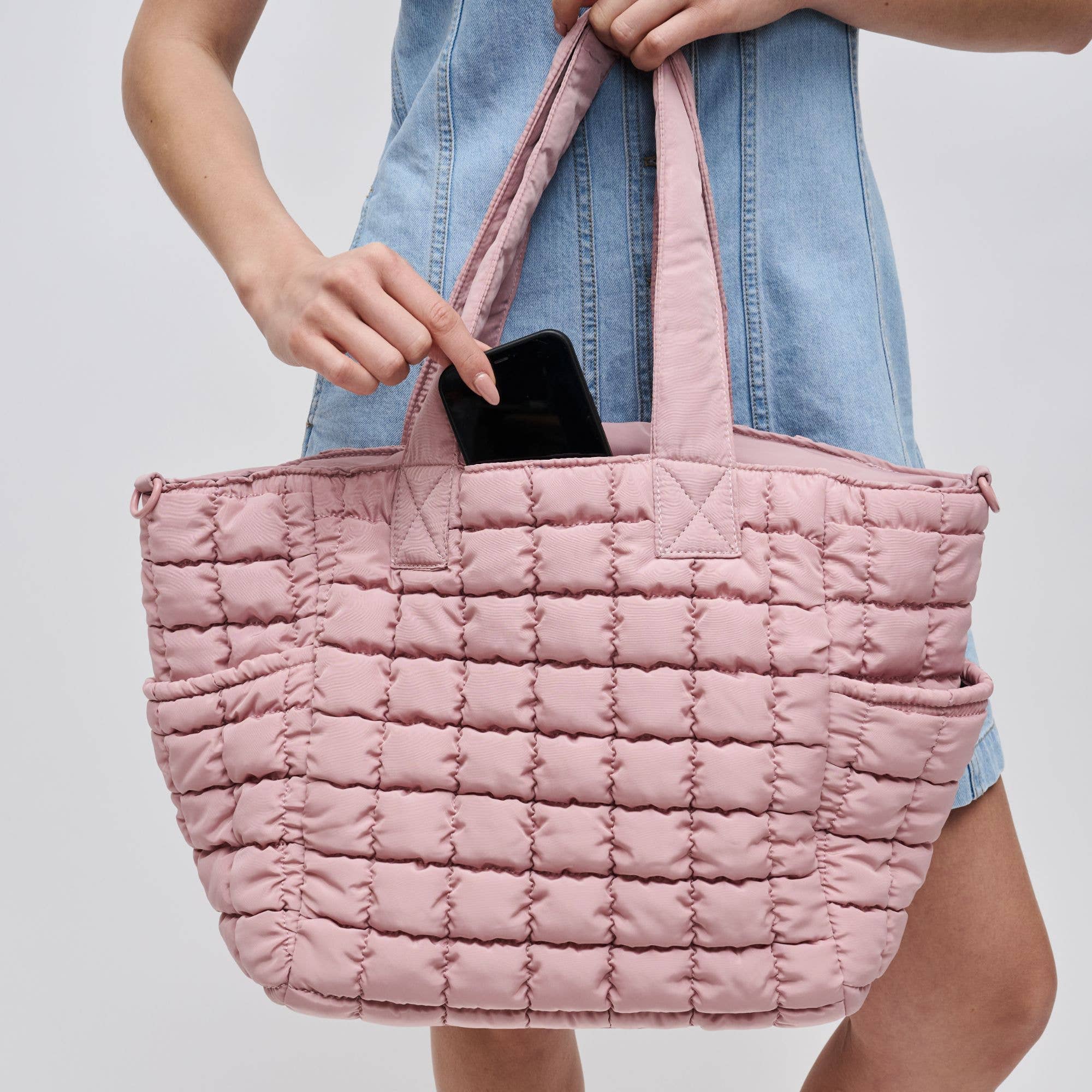 Dreamer - Quilted Nylon Tote: Cream