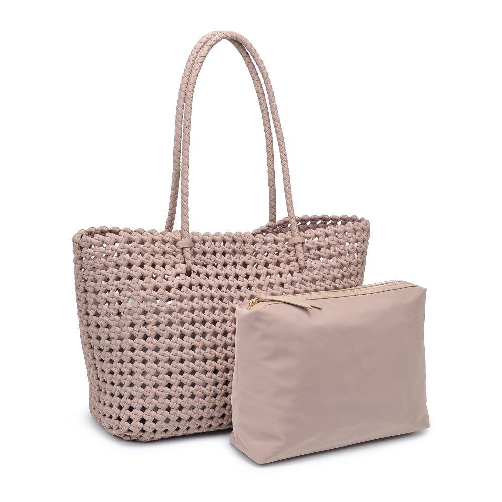 Reflection - Hand Woven Knot Tote: Ivory