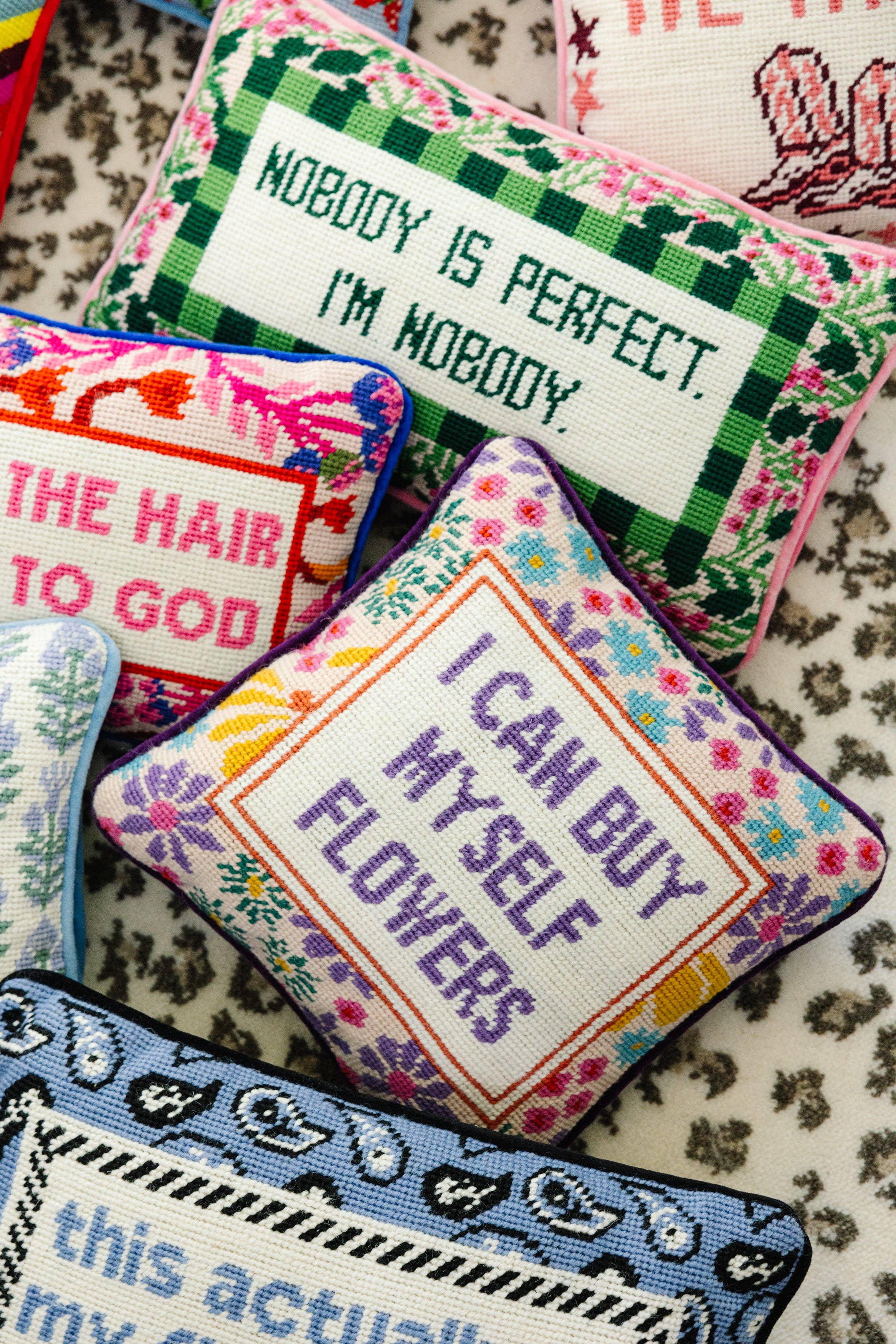 Flowers Needlepoint Pillow