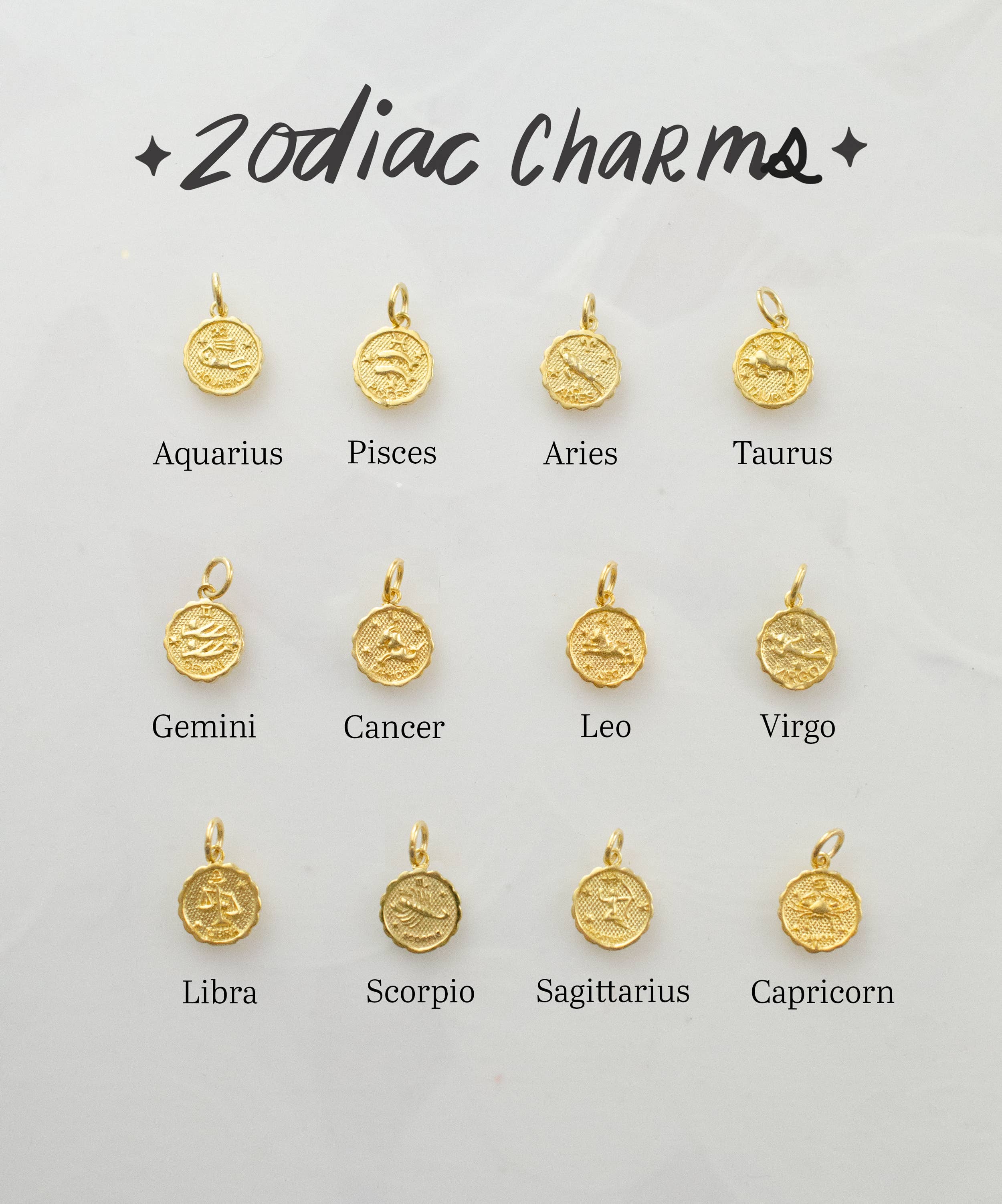 Zodiac Air Charm Sign Necklace: Gemini