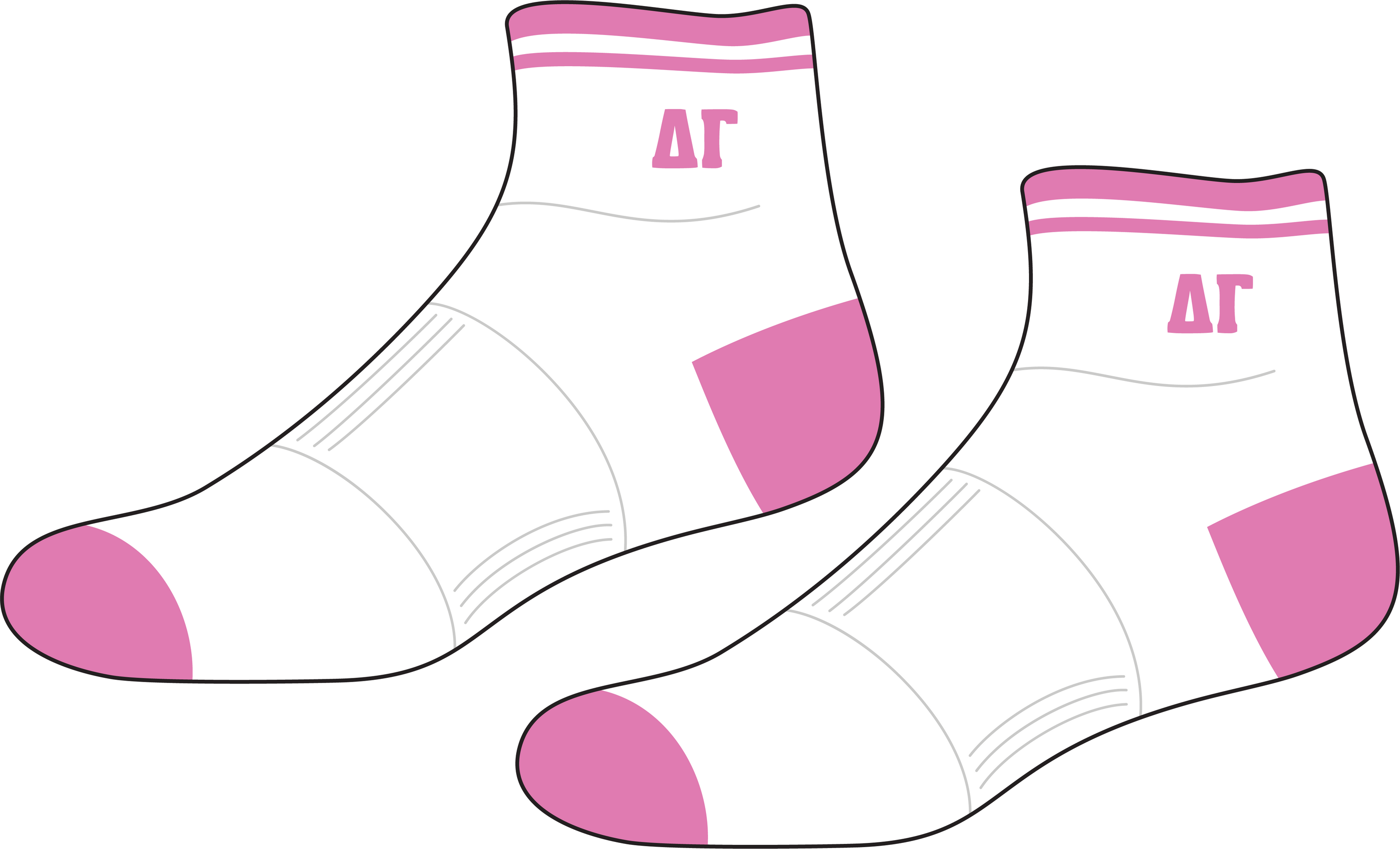 WS - Delta Gamma Quarter Socks