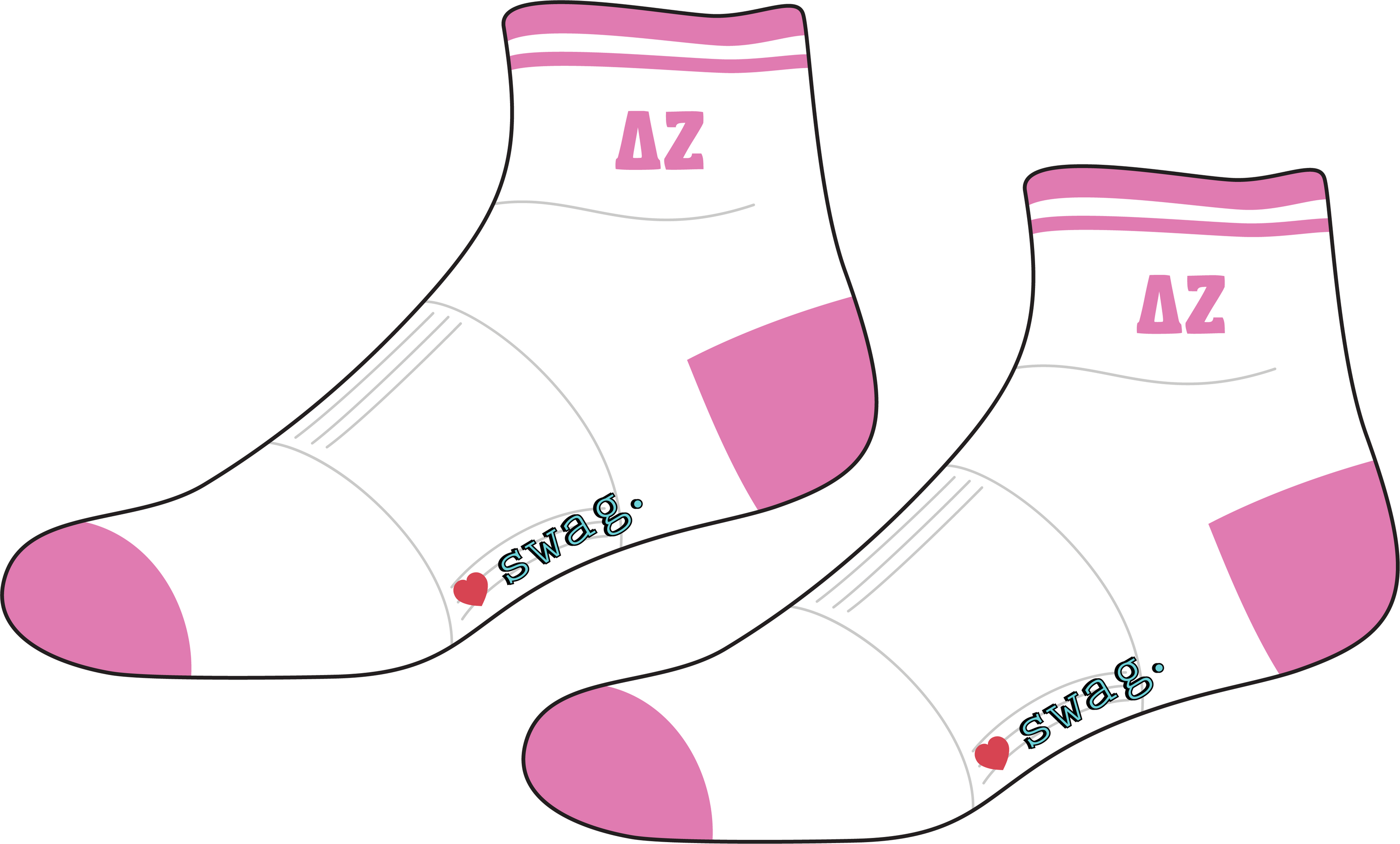 WS - Delta Zeta Quarter Sock
