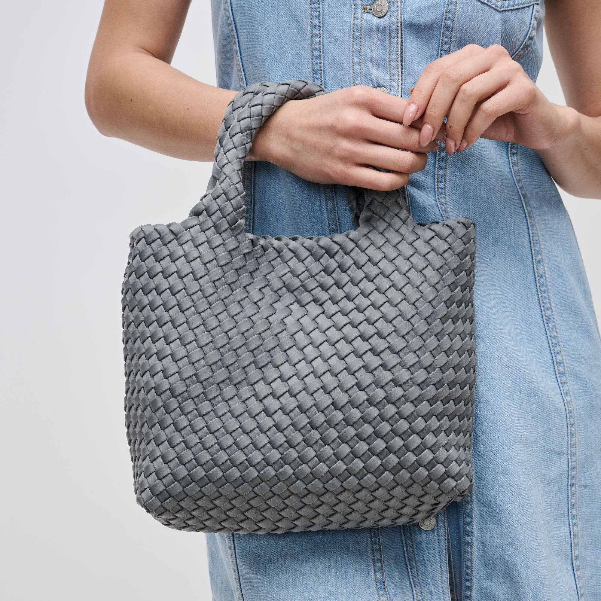 Sky's The Limit - Small Woven Neoprene Crossbody: Nude