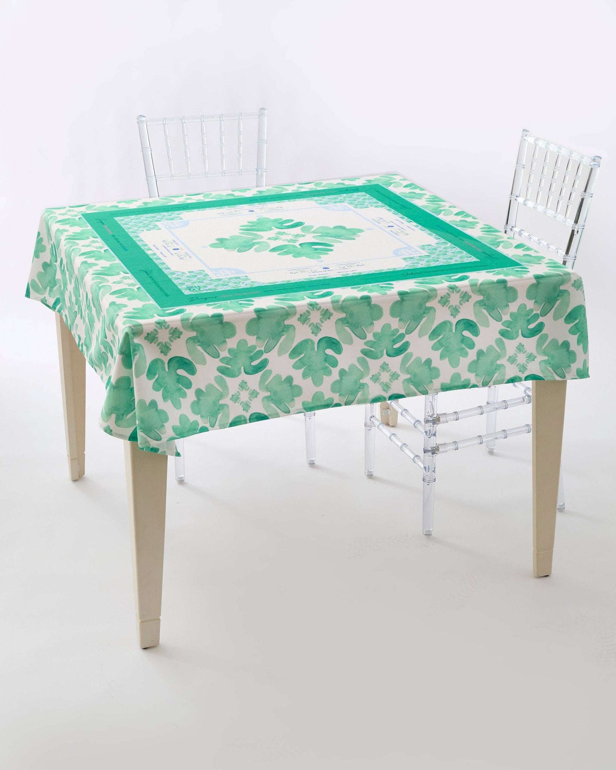 Sage Fresco Instructional Green Tablecloth-OMM x Brooke Wright