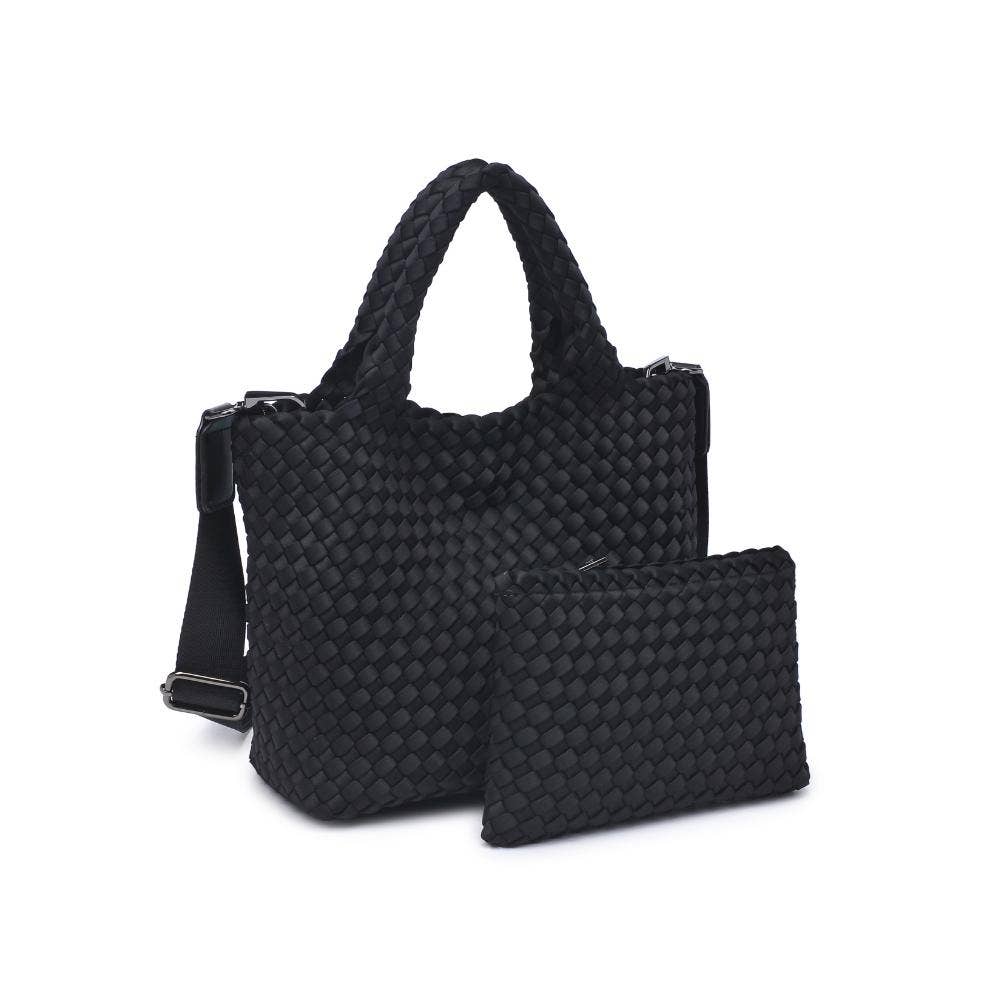 Sky's The Limit - Small Woven Neoprene Crossbody: Nude