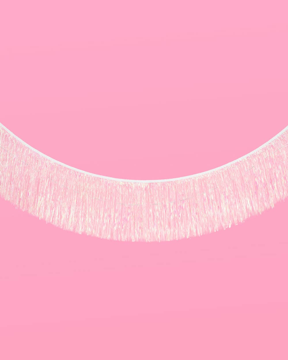 White Iridescent Fringe Banner | 5 ft, Party Decor