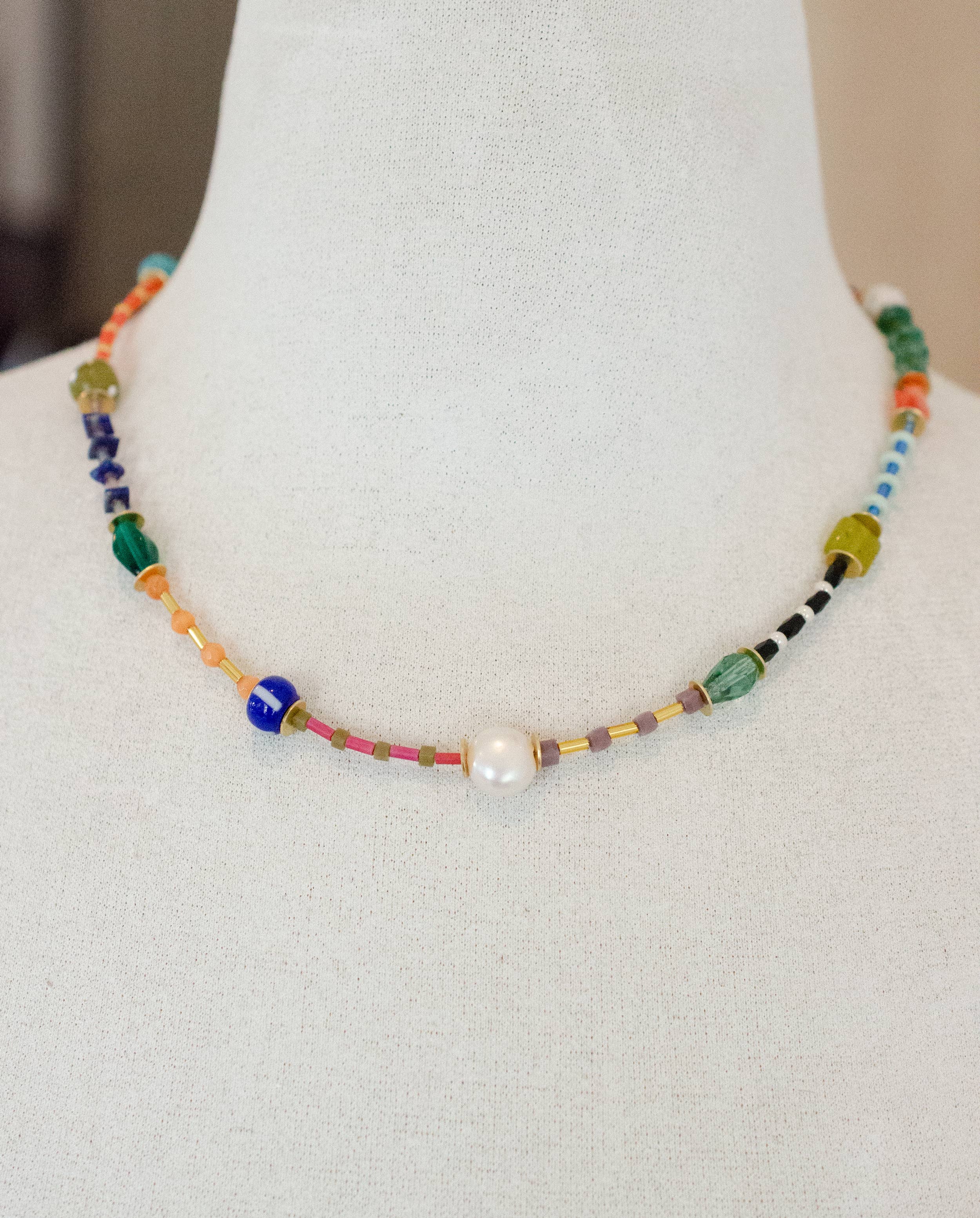Colorful Beaded Seed bead Friendship Necklace