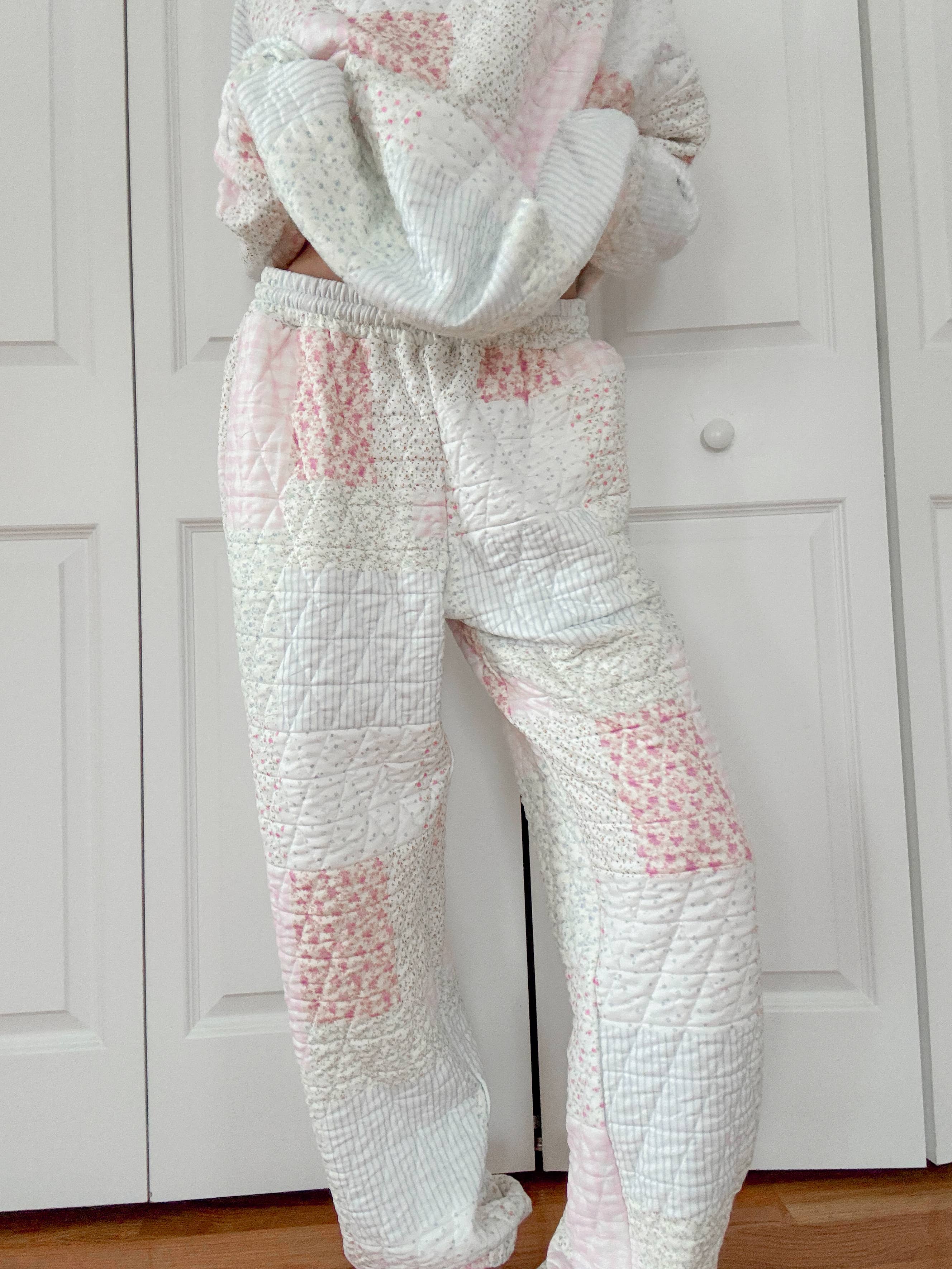 Quilted Pastel Joggers: Pastel