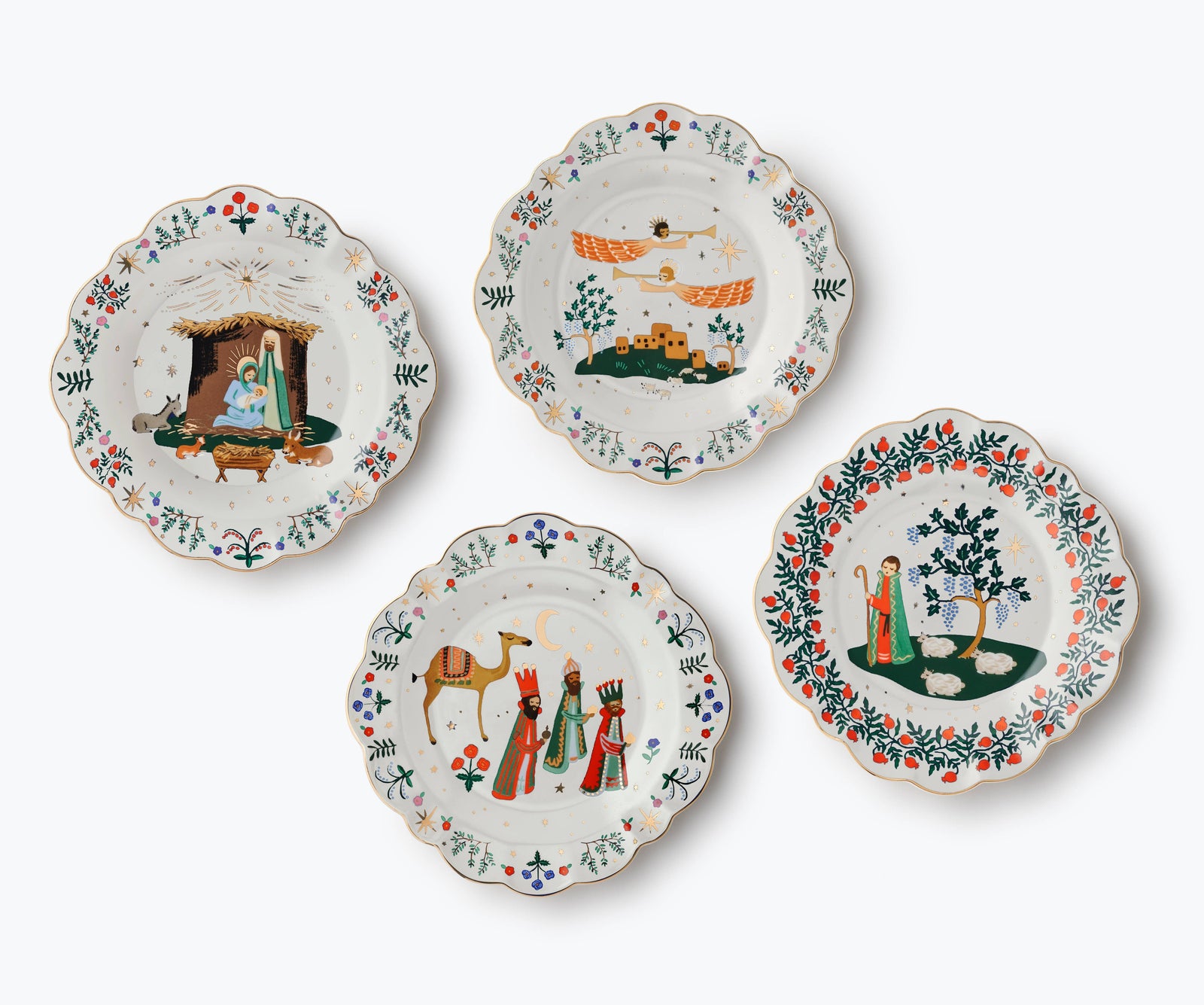 Nativity Porcelain Dessert Plate Set