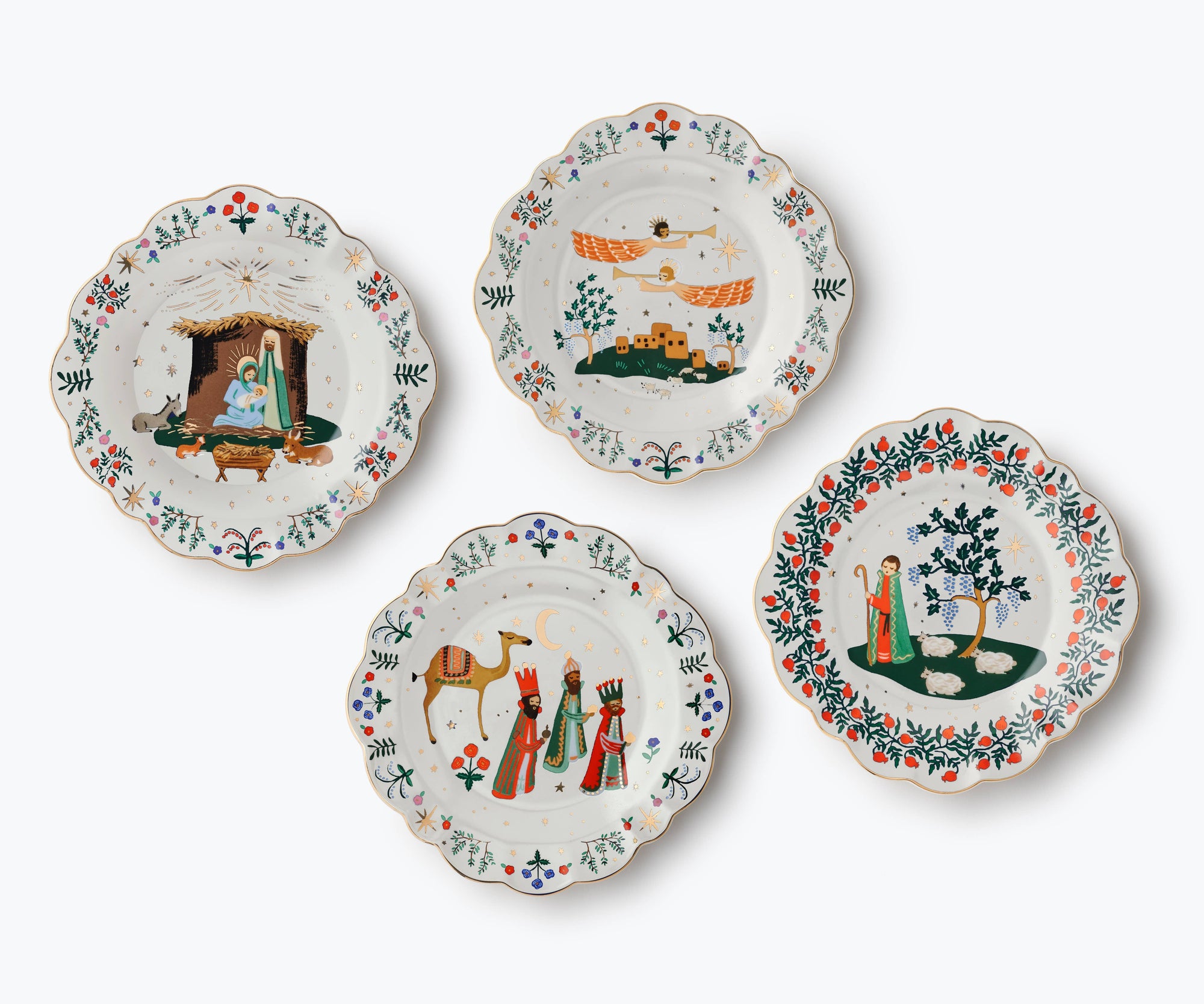 Nativity Porcelain Dessert Plate Set