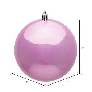 Vickerman 3" Pink Shiny Ball Ornament: Pink / Plastic / 3"