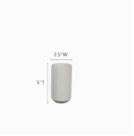 Pleated Ceramic Flower Vases