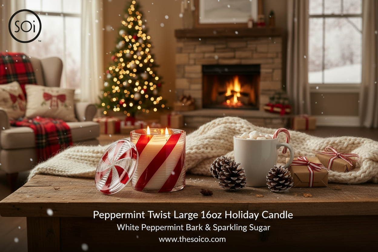 Peppermint Twist Large 16oz Holiday Candle