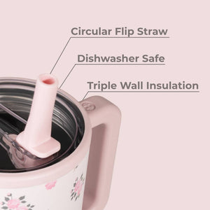 Wildrose HydroJug 40 oz Traveler Tumbler: Wildrose