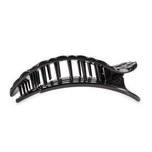 Flat Round Hair Clip | Large | Jet Black Quilted