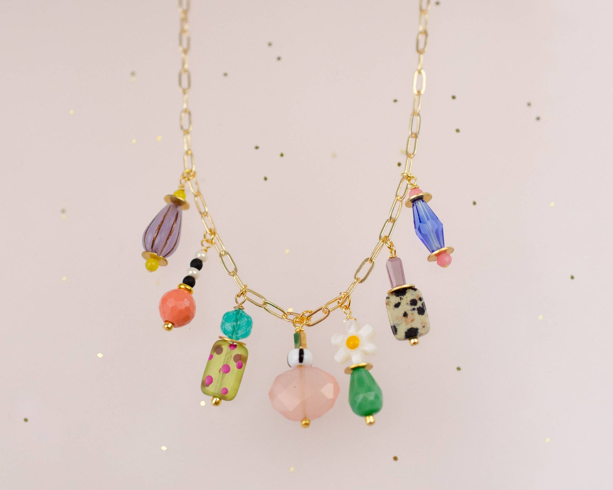 Dainty Colorful Charm Beaded Necklace