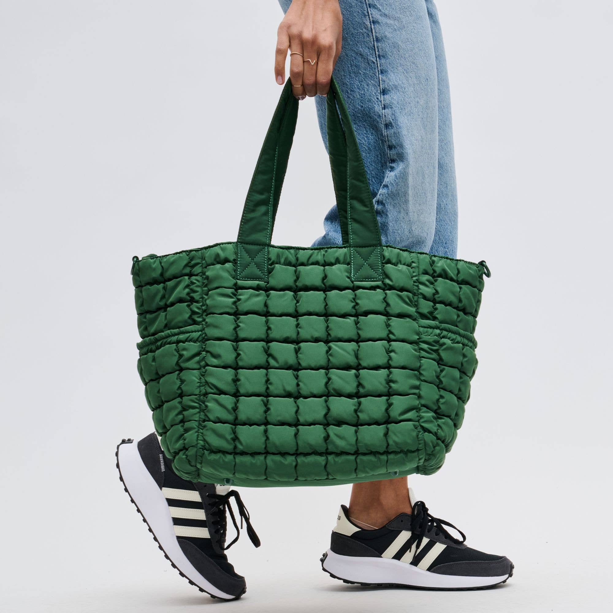 Dreamer - Quilted Nylon Tote: Cream