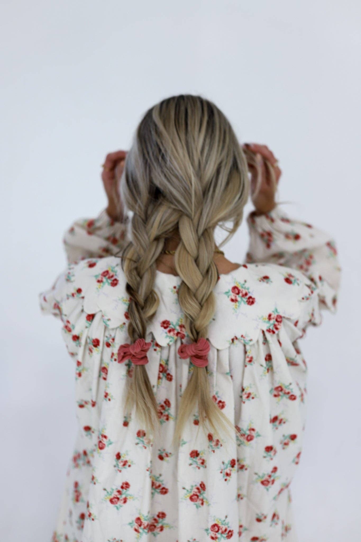 BOW SLICK BACK PONYTAILS (PACK OF 3): LIGHT PINK