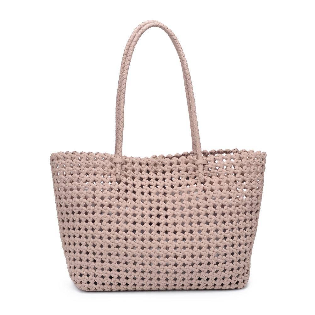 Reflection - Hand Woven Knot Tote: Ivory