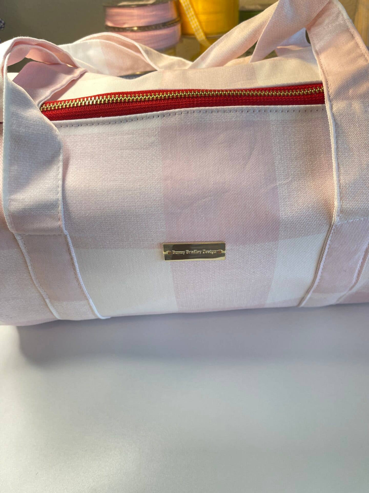 Birdie Barrel Bag - Pretty in Pink Gingham
