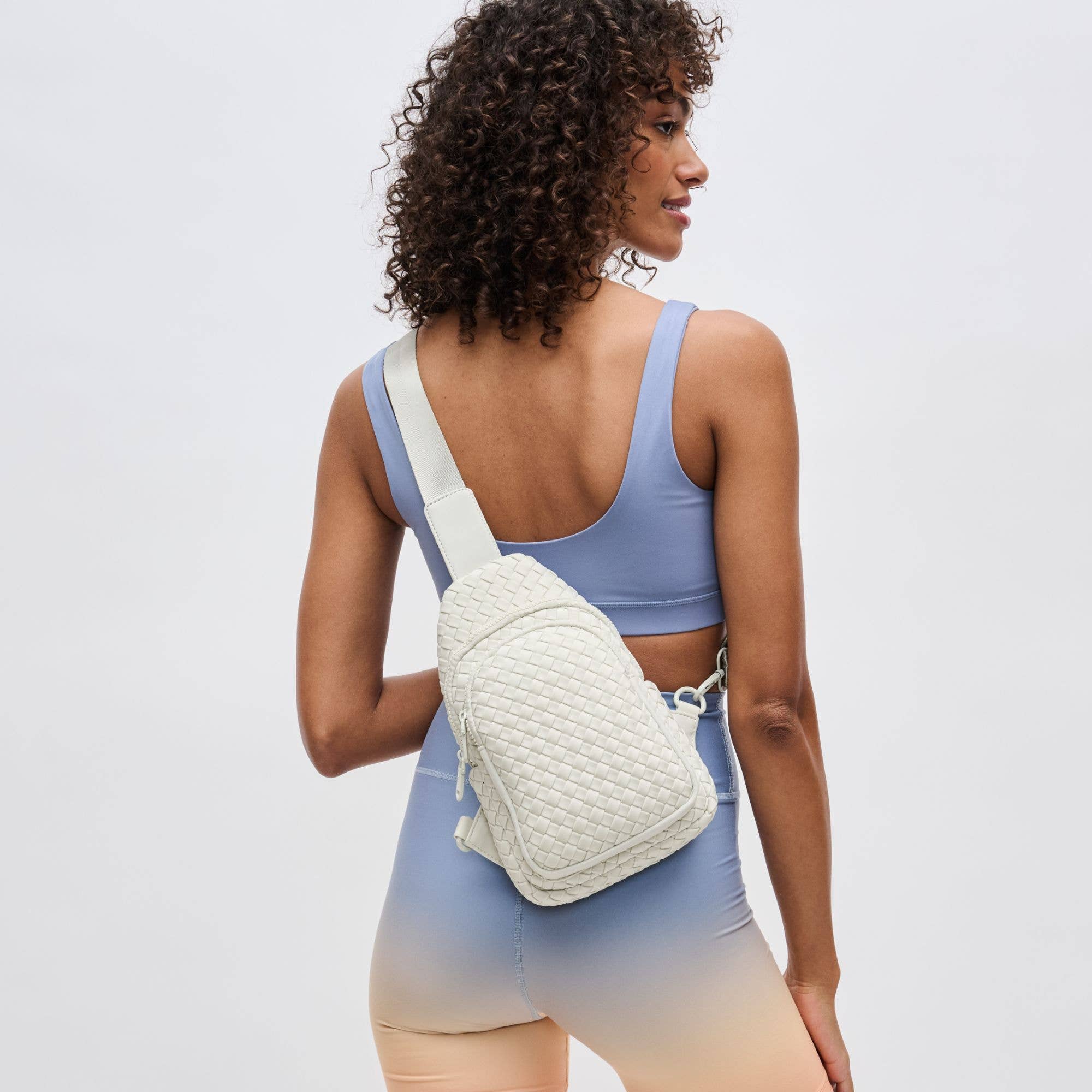 Beyond The Horizon - Woven Neoprene Sling Backpack: Cream