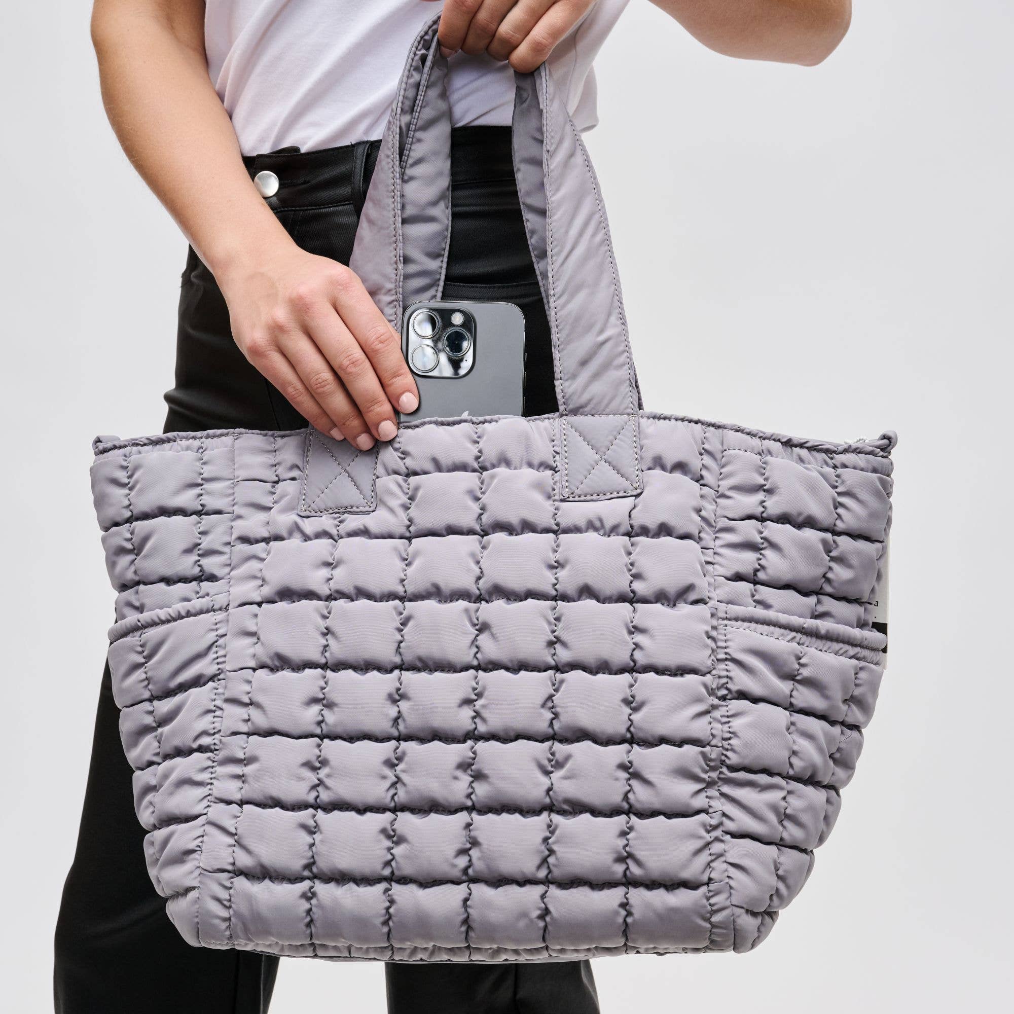 Dreamer - Quilted Nylon Tote: Cream