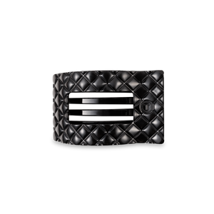 Flat Rectangle Hair Clip | Small | Jet Black Quilted