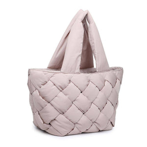 Intuition East West Woven Nylon Tote: Nude