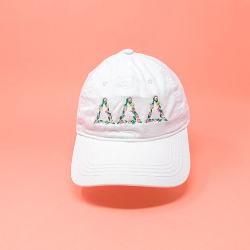 Tri Delta Floral Embroidered Hat