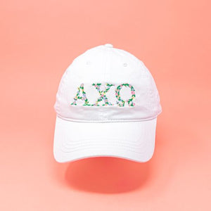 Alpha Chi Floral Embroidered Hat