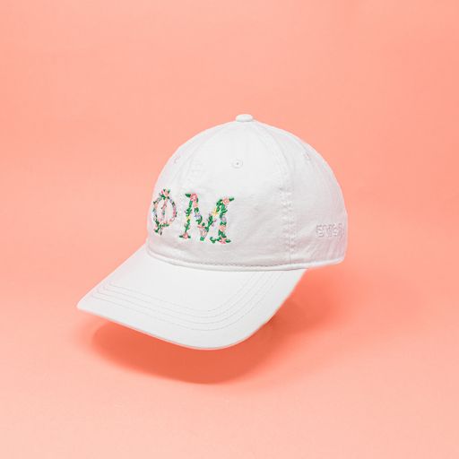 Phi Mu Floral Embroidered Hat