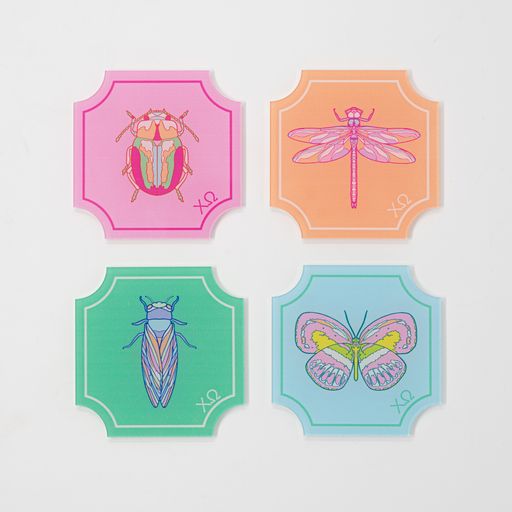 Chi O Flutter Acrylic Coasters