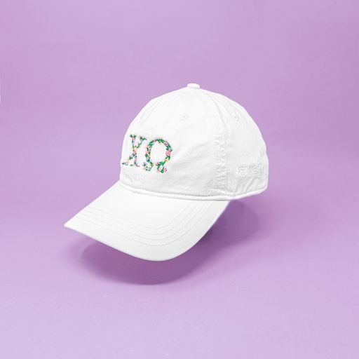 Chi O Floral Embroidered Hat